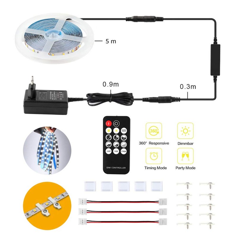 KWODE LED Strip Light Chain 3 m, can be Dimmed,