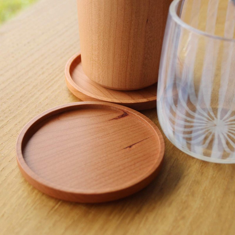 Hacoa Coaster Round, Luxurious Coasters Crafted from Natural Solid Wood.