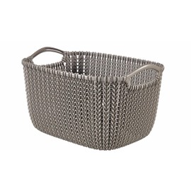 CURVER 226167 Knitting Plastic Rectangular Storage Basket Brown 29 cm x 21.7 x 17.2 cm 8 L