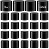 24 Pack 12 oz Black Plastic Jars with Black Lids,