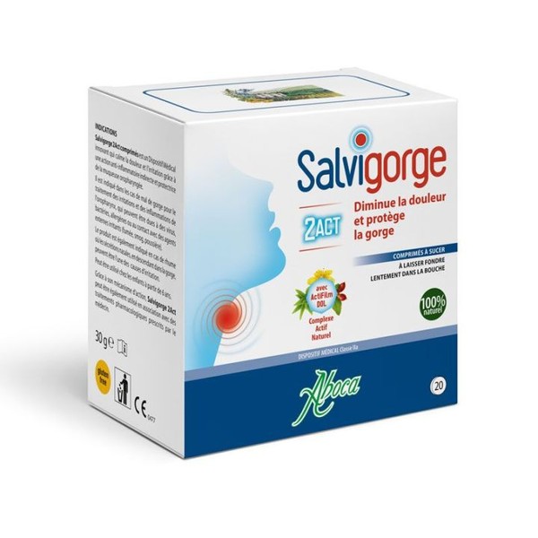 Aboca Laboratoire de phytothérapie SalviGorge Salvigol 2Act Aboca 20 comprimés