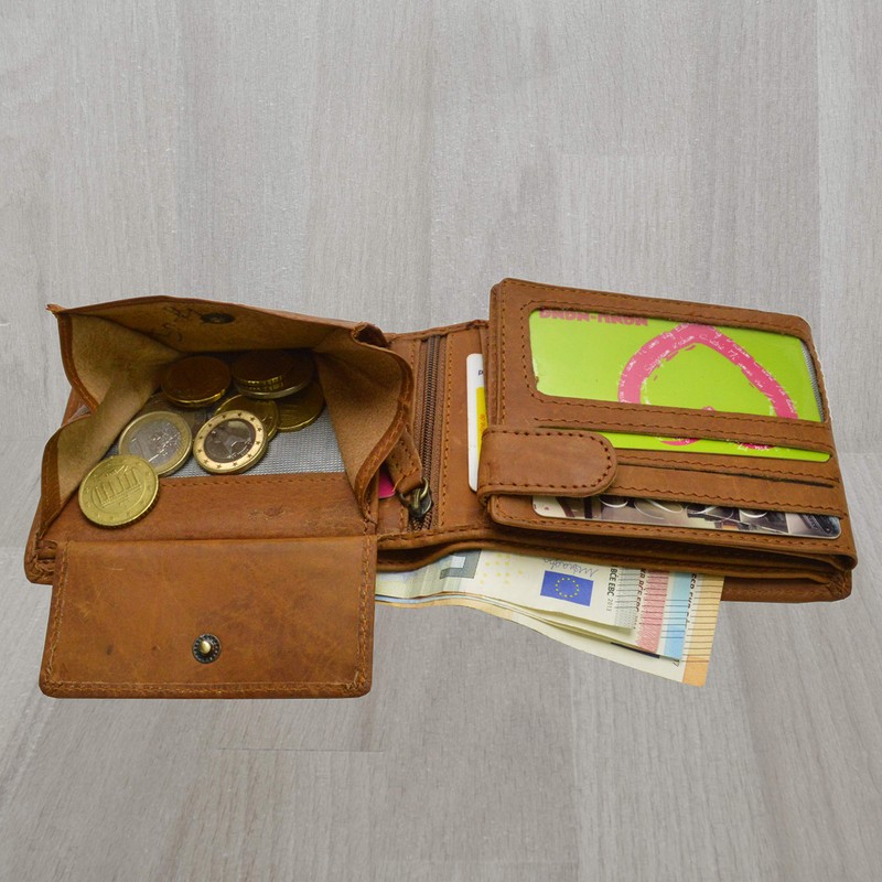 flevado Full Leather Wallet with RFID Protection Film Motorcycle Biker