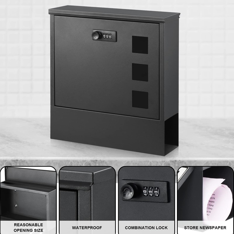 xydled Mailbox with Combination Lock,Large Capacity Wall Mounted Locking Security