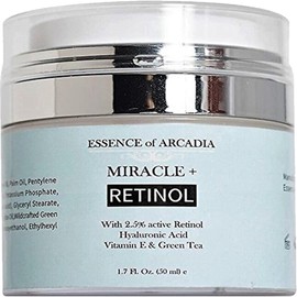 Retinol Moisturizer Cream High Strength for Face and Eye Area Miracle Plus - 2.5 Retinol, Hyaluronic Acid, Vitamin E, Green Tea - Anti aging Formula  
