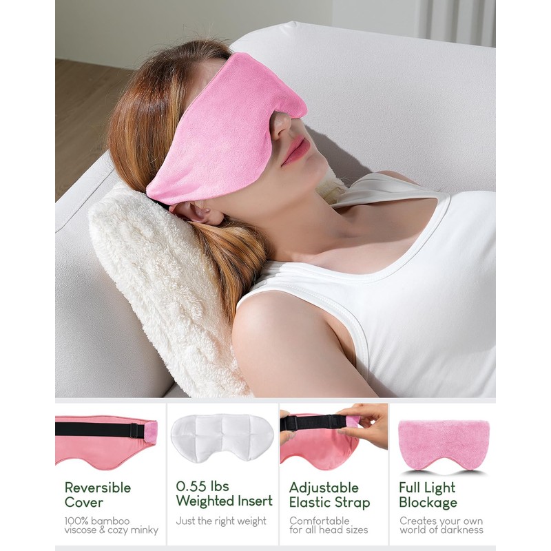 Sivio Weighted Eye Mask for Women & Men, Heatable and