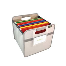 meori Foldable Storage File Box w/Hanging Rails Rewritable Label Fabric …