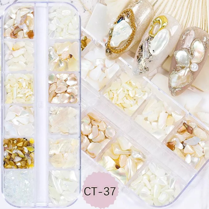 SARATA 12 Rejillas De Uñas De Arte De Piedras Decorativas