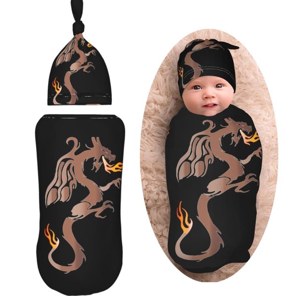 AuHomea Fire Angry Dragon Newborn Swaddle Blanket Soft Unisex Infant