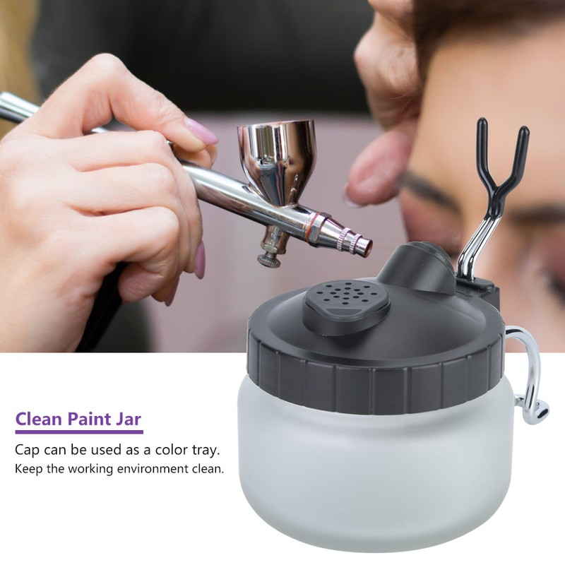 Airbrush Cleaning Pot Glass Steel and Plastic Made Paint Cleaning