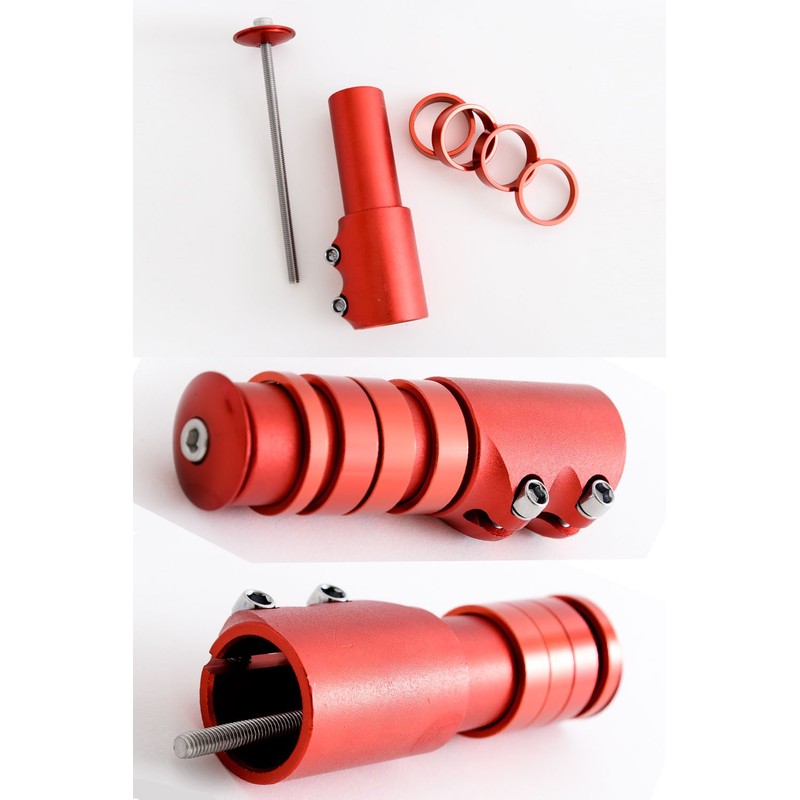 (SCGEHA) Bicycle Handle Up Headset Extender Tube Cross Bike (Red)