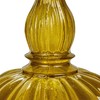 Creative Co-Op Tall Embossed Reclaimed Glass Taper Holder, Chartreuse