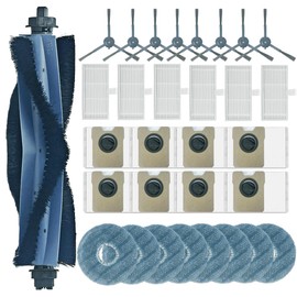 Replacement Parts Accessories for Eufy Omni C20 Robot Vacuum Cleaner, 1 Main Brush, 8 Side Brushes, 6 Hepa Filters, 8 Mop Pads, 8 Dust Bag