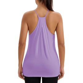 Bestisun Womens Workout Athletic Tops Summer Sleeveless Activewear Sports Gym Dance Shirts Pilate Running Clothing Light Purple L