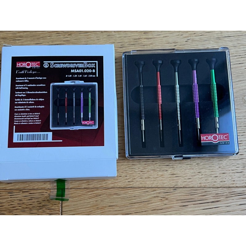 Horotec MSA 01.020-B Set of 5 Screwdrivers with Ball Bearings,