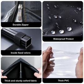 Sowokdon Wire Shelf Covers,Premium 600D Rack Covers for Wire Shelving Clear Front,Dustproof Storage Rack Protector with Zipper for Pantry 48" Wx19 Dx72 H (Cover Only,No Shelf)