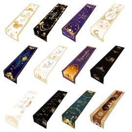 BELOWSYALER Eid Table Runner Table Setting Ramadans Decoration Dining Table Decor Handmade Table Cover For Home 2024 Islamic Muslims Table Runner