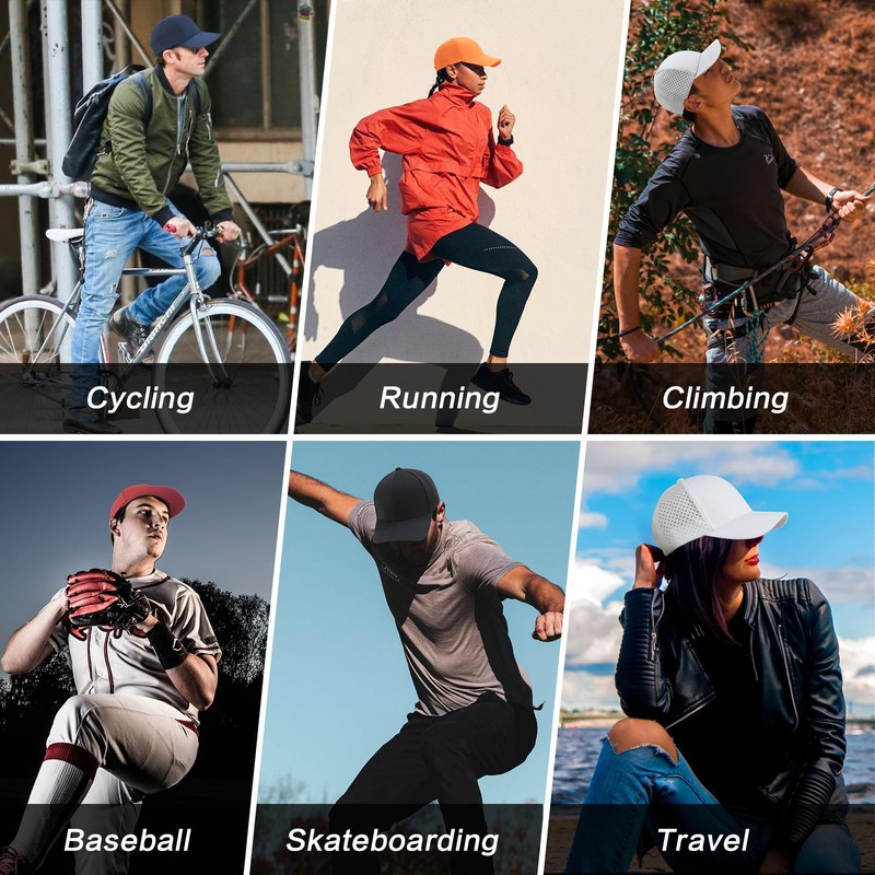 BOTVELA Men Baseball Cap Laser Cut Mesh Snapback Hat (Royal