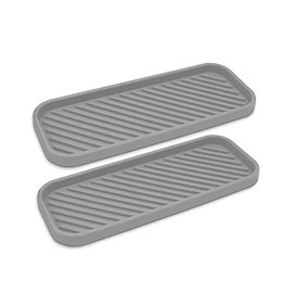 Cook Pro Multipurpose Set of 2 Silicone Tabletop Mat, Small, Gray