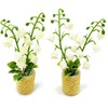 PrettyLife 2Pieces Miniature Potted Plants Flowers Artificial Lily of The