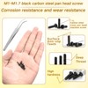 Zmbroll 1500Pcs Tiny Micro Repair Screw Metric M1/M1.2/M1.4/M1.6/M1.7 Black Carbon