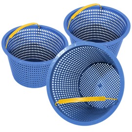 POOLAZA Swimming Pool Skimmer Basket Replacement for Inground Pool (Set of 3) - Remove Leaves and Rubble - 20.5 cm Top, 14 cm Bottom, 13 cm Deep