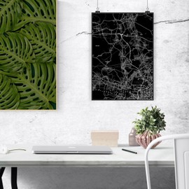 Mr. & Mrs. Panda DIN A4 Poster Hennigsdorf - Geschenk, Ort, Stadt Dorf Karte Landkarte Map Stadtplan, Poster, Städte, Designposter,