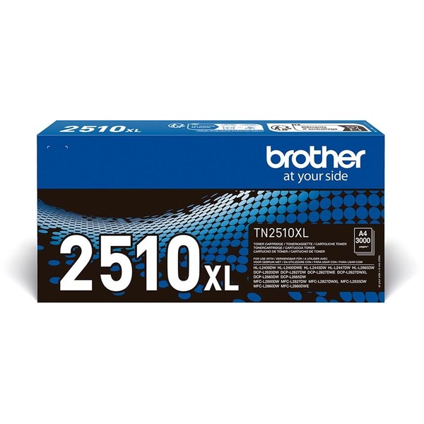 BROTHER TN-2510XL Toner Cartridge, Black, Single Pack, High Yield, Includes 1 x Toner Cartridge, Genuine Supplies