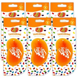 Jelly Belly Car Air Freshener, 3D Gel, 30 Day Long Lasting Fragrance, Orange Hanging Car Scent Accessory - Tangerine 6 Pack