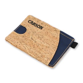 Carson CorkTek Travel Wallet - Compact Wallet Made From Organic Cork Material - Holds 8 Cards with Built-in ID Window - Blue (EW-30BU)