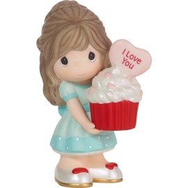 Precious Moment 222001E You Bake Me Happy Brunette Girl Porcelain Figurine