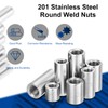 sourcing map Round Weld Nuts, M8 x 12mm x 6mm