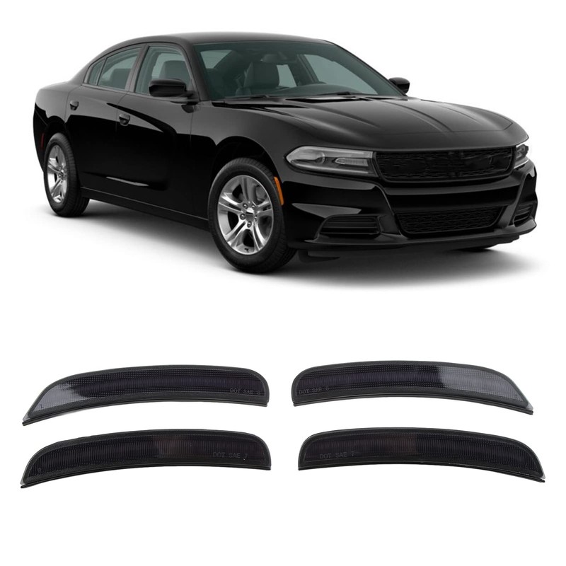 Akozon Side Bumper Marker Light 4 Pieces Front Rear Side