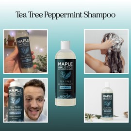 Rosemary Tea Tree Mint Shampoo - Clarifying Shampoo for Build Up and Flakes with Deep Cleansing Peppermint Oil and Tea Tree Essential Oil for Dry Scalp Treatment - Paraben & Sulfate Free (8oz)