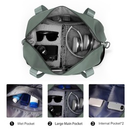 SZLX for Ryanair Airlines Cabin Bag 40x20x25 Underseat Foldable Travel Duffel Bag Holdall Tote Carry on Hand Luggage Overnight for Women and Men 20L(Olive Green)