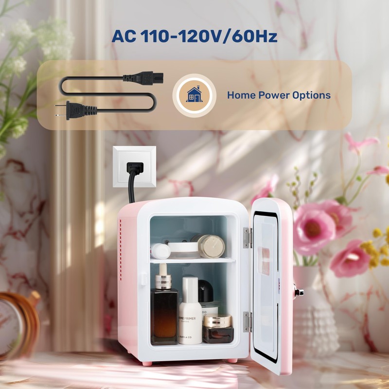 YSSOA 4L Mini Fridge with Observation Window, Portable Warmer &