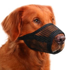 Mayerzon Dog Muzzle, Soft Mesh Muzzles for Small Medium Large Dogs Chihuahua Poodle Husky Labrador Retriever, Breathable Dog Mouth Guard for Biting Chewing Grooming, Allow Panting Drinking(XL, Black)