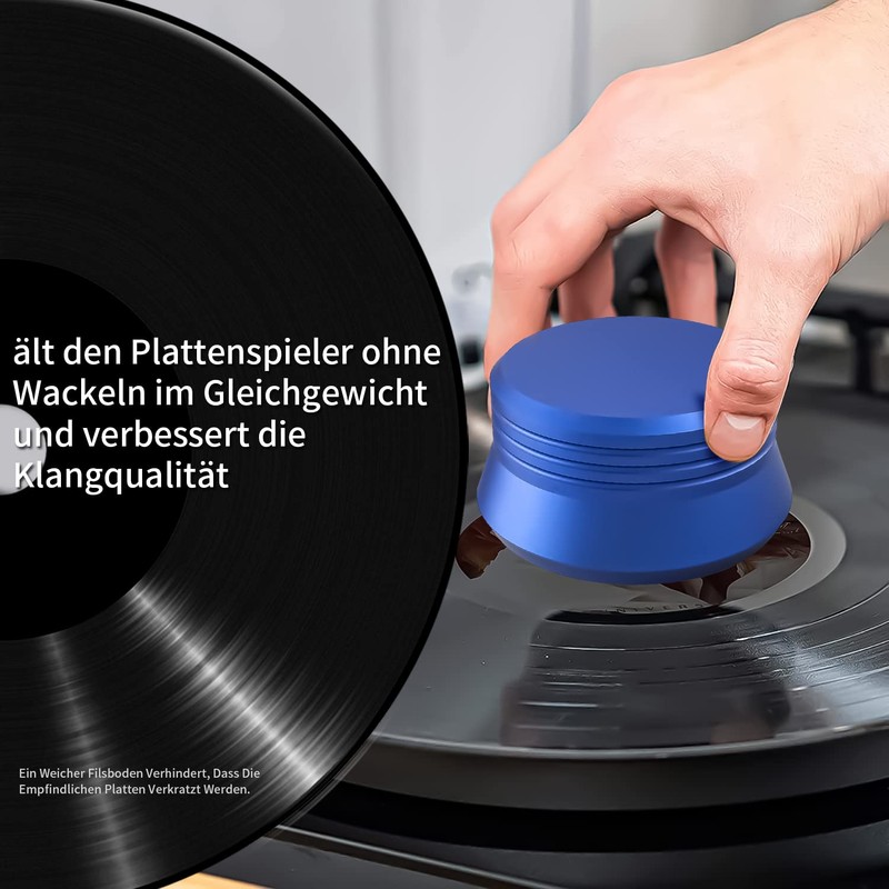 Brollitest Turntable Stabilizer, 450g, Up to 7mm Diameter, Aluminium LP