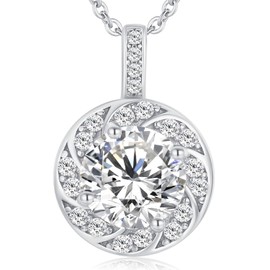 MISUMOR Women's Necklace 925 Silver Gold Chain with Cubic Zirconia Birthstone Pendant Jewellery Women's Gifts for Women, Girlfriend, Mum, Wife, Birthday, Christmas, Valentine's Day, Mother's Day,