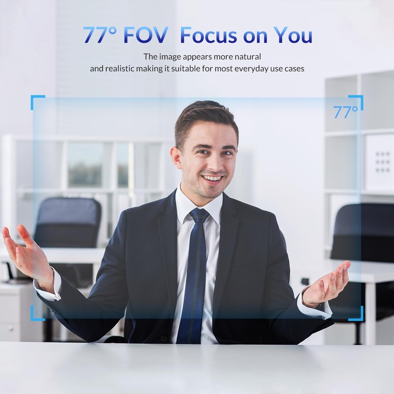 NEWORK 4K Webcam for PC with Auto-Focus, Dual Noise-Cancelling Microphones,