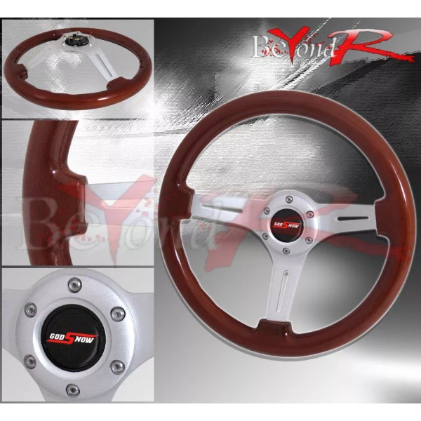 Beyond Revolution 350mm Light Wood Grain 3 Spokes Steering Wheel