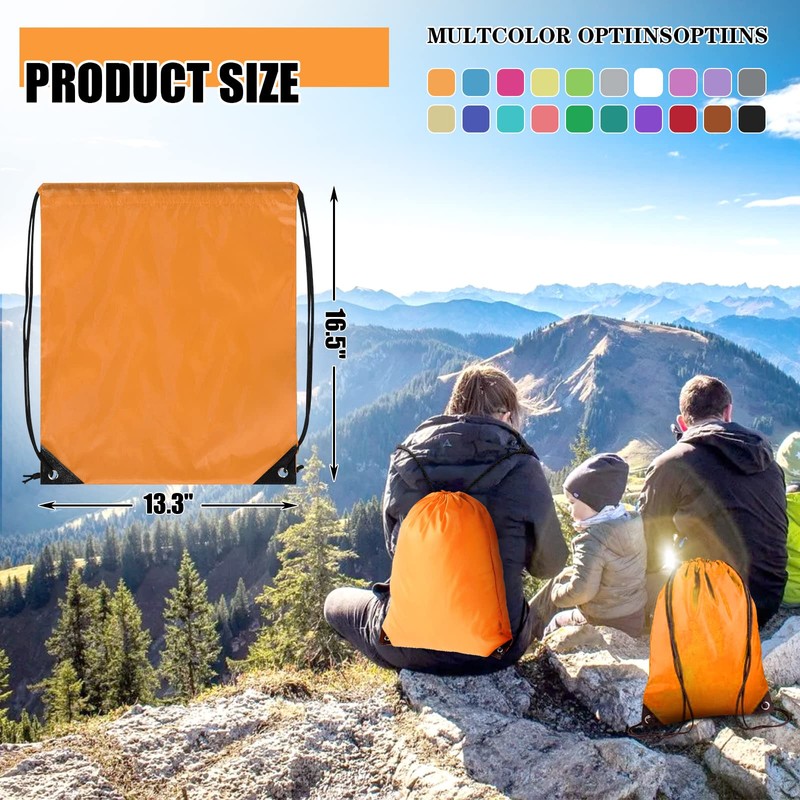 Grneric 100 Pieces Drawstring Backpack Bulk Cinch Sackpack Ployster Drawstring