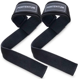 PORTENTUM® Straps Gym - Cable Ties for Weight Lifting - Straps for Deadlifts, Lifting, Gym - Bodybuilding Accessories (Black)