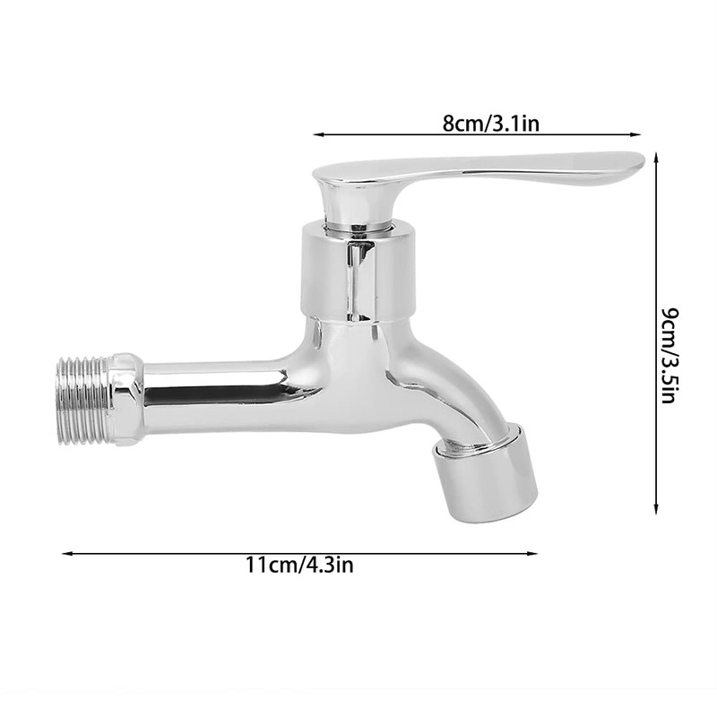 Hapivida G1/2in Bathroom Sink Water-Tap, Thickened Zinc Alloy Wall-Mounted Simple