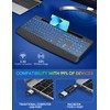 Wireless Keyboard with 7 Colored Backlits, Wrist Rest, Phone Holder,