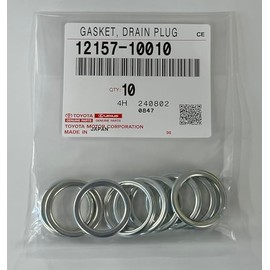 TOYOTA Genuine Parts Drain Plug Gasket, Part Number: 12157-10010, Set of 10