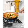 MICHELANGELO 10 Inch Copper Nonstick Frying Pan with Lid, Scratch