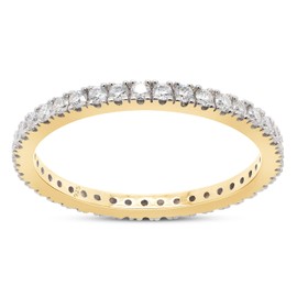1/2 Cttw Lab Created Moissanite Diamond Full Eternity Band Ring In 14k Yellow Gold Over Sterling Silver Jewelry For Women (G-H Color VVS1 Clarity 0.50Cttw)-5.5