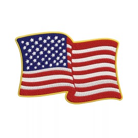 Superheroes Gear AMERICAN FLAG EMBROIDERED PATCH iron-on GOLD WAVING USA applique UNITED STATES