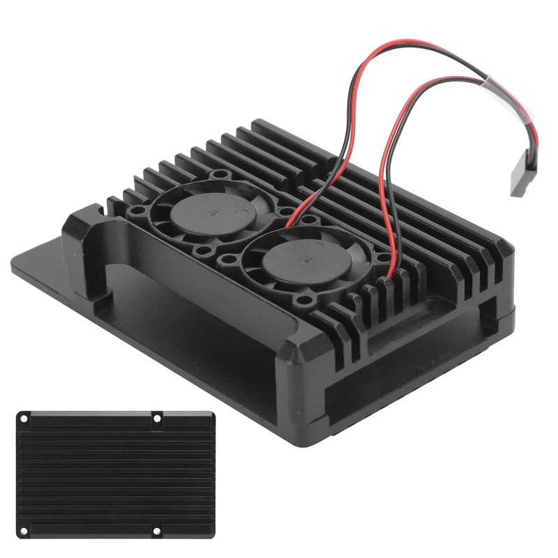 Aluminum Case with Dual Fan Cooling Shell for Raspberry Pi