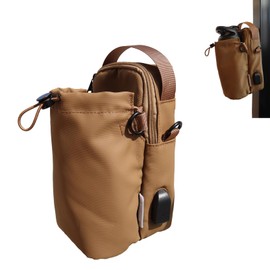 Gym Crossbody Bag for Women & Men Small Fanny Pack with Bottle Holder, Waterproof Phone Pouch, Magnetic Attach Black Duvcein (beige)